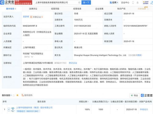 華培動力新設具身智能科技子公司，深耕人工智能行業應用系統集成服務